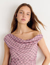 Asymmetrical plaid top