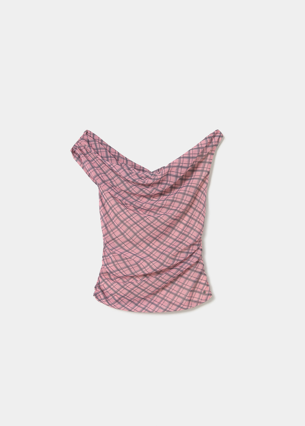 Asymmetrical plaid top