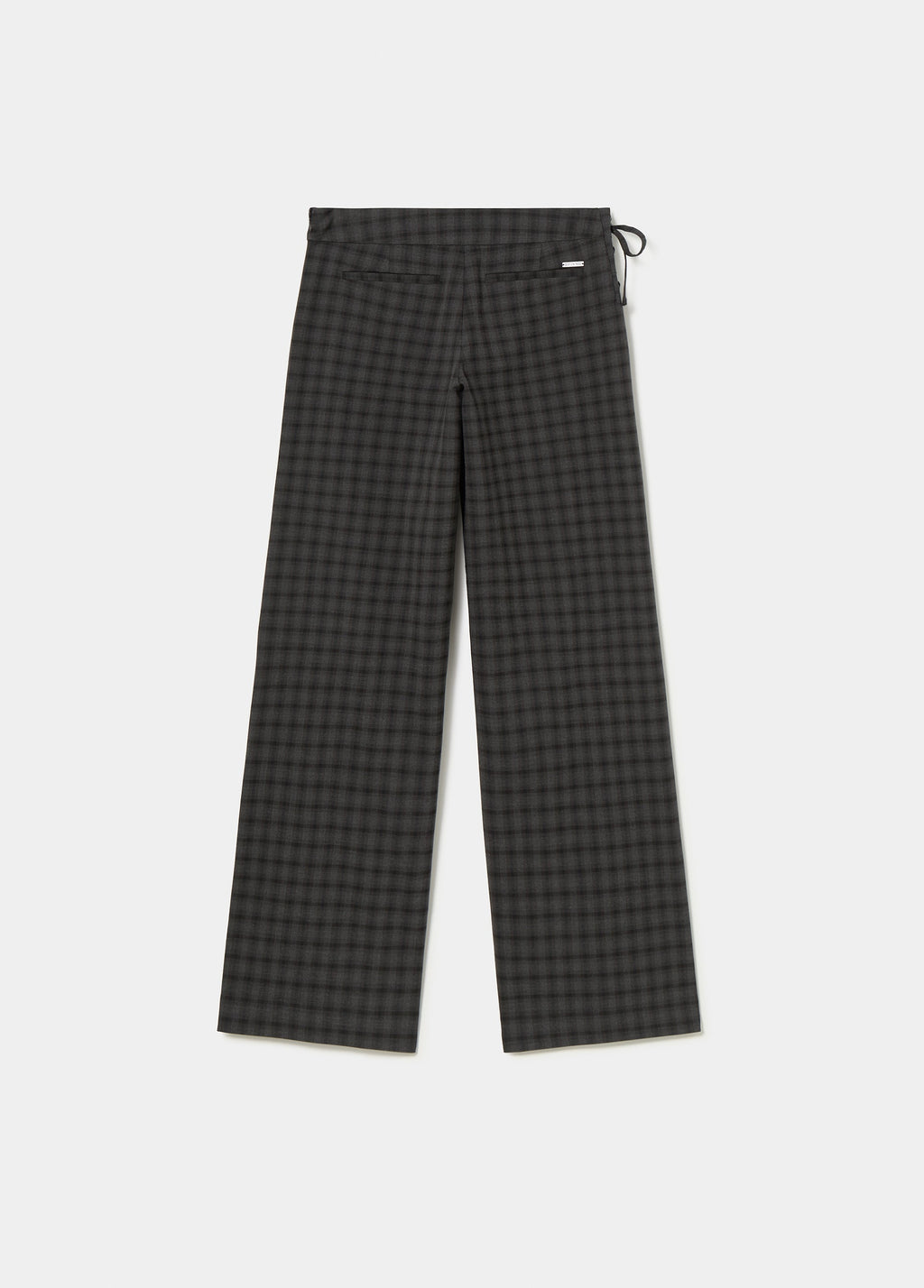 Checkered trousers with drawstring