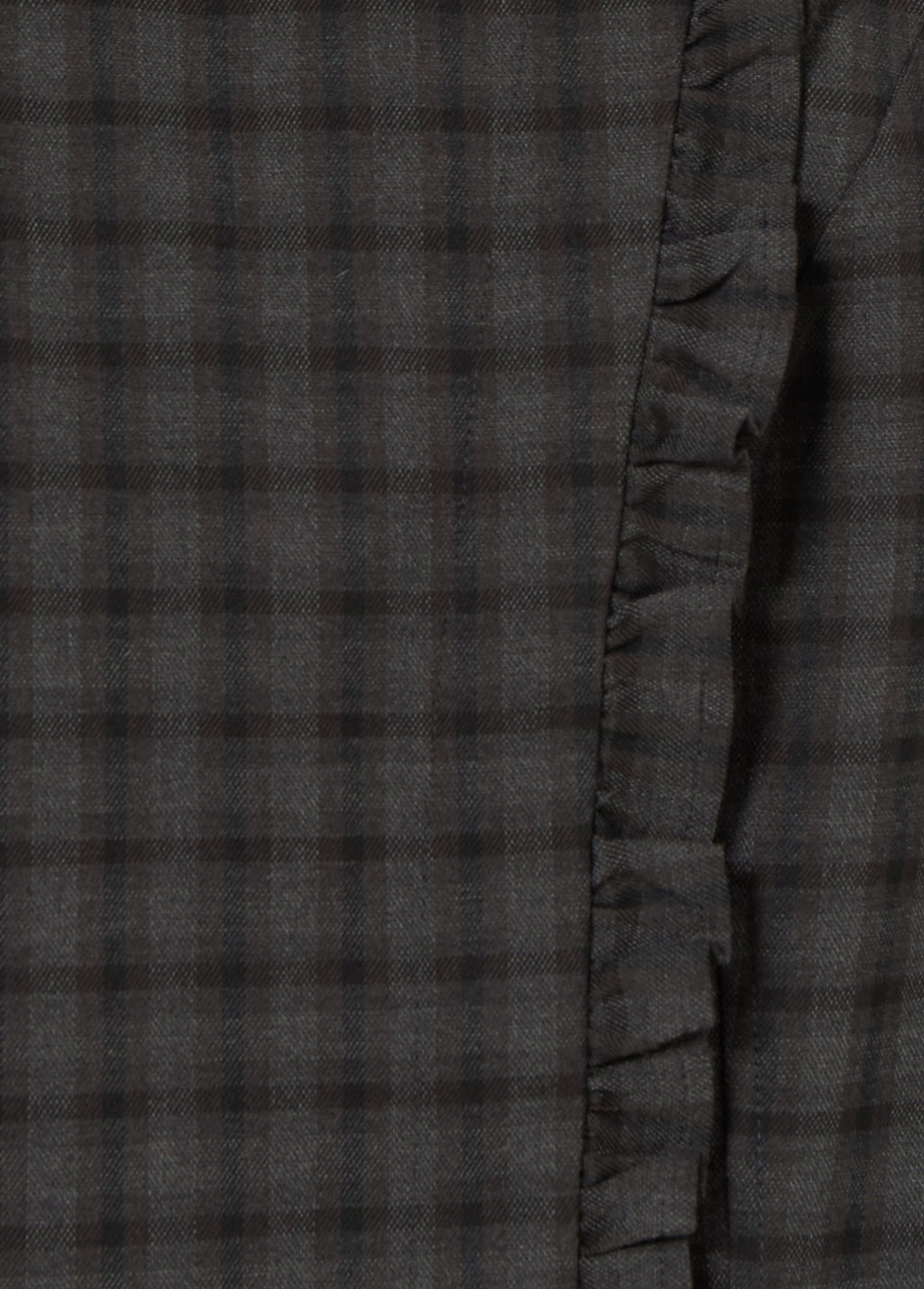 Long plaid jumpsuit with ruffle