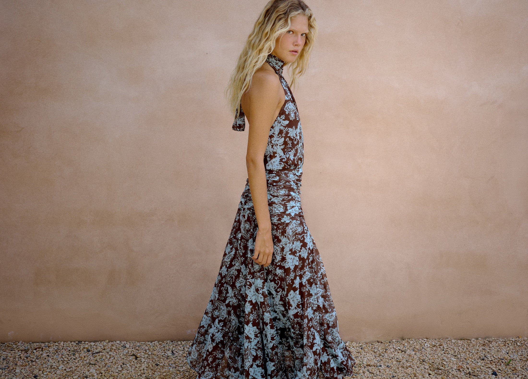 Vestido largo estampado