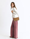 Leather flap bag