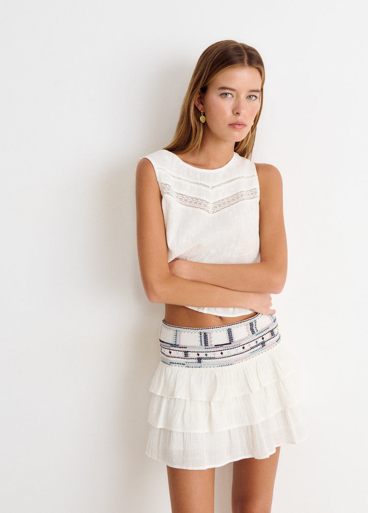 Blusa escote laces
