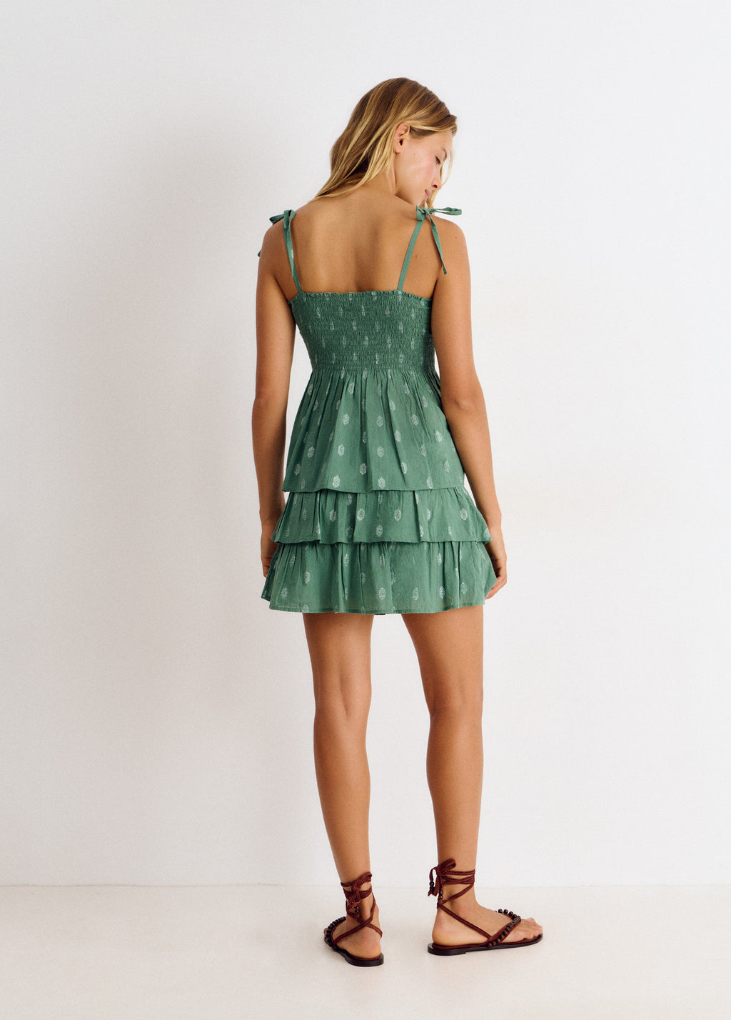 Smocked short skirt