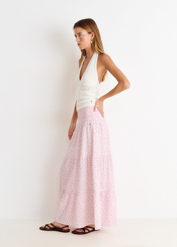 Falda larga estampada