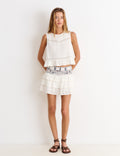 Falda estampada detalle cintura beads