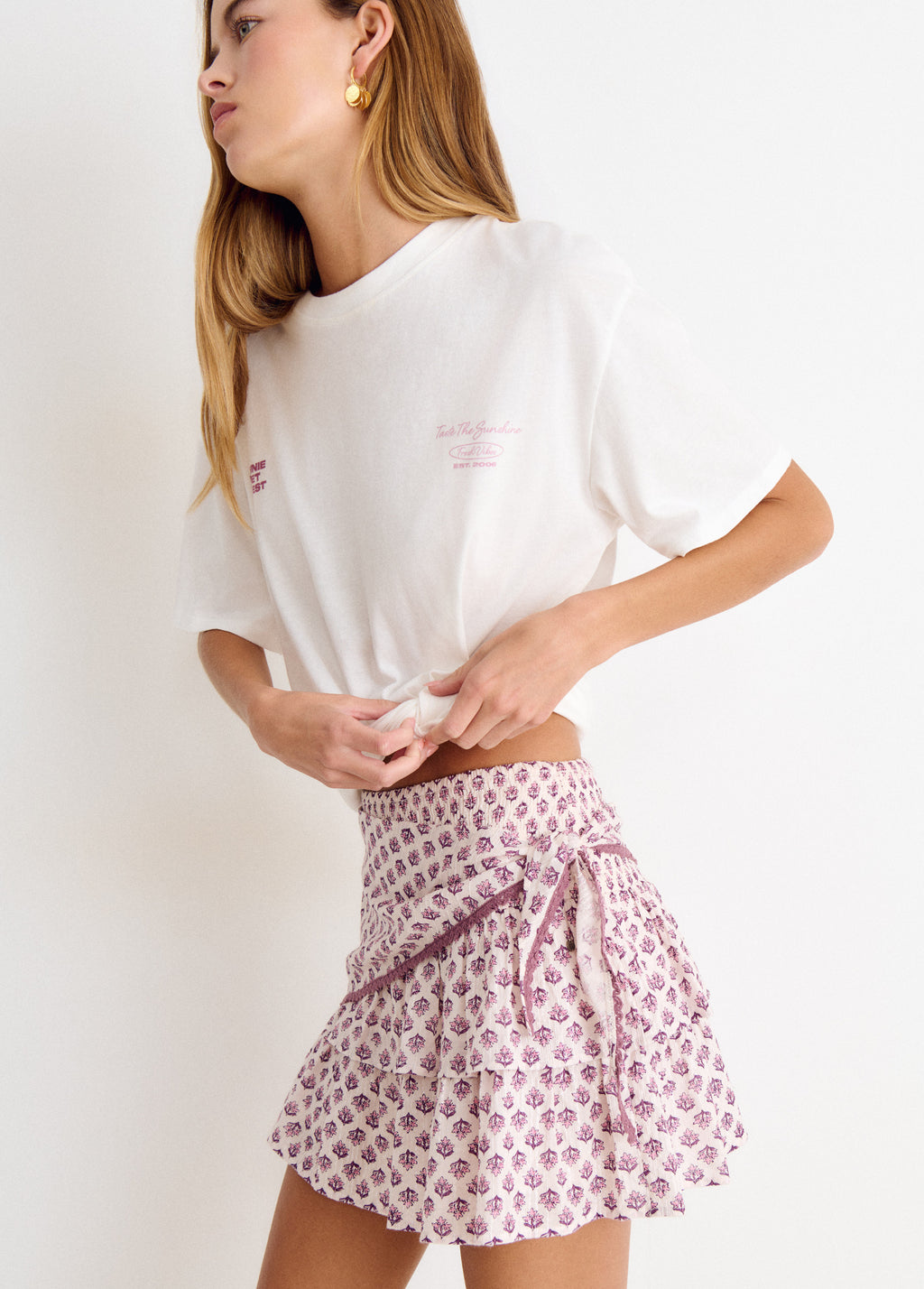 Printed short skirt