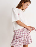 Falda corta estampada pañuelo