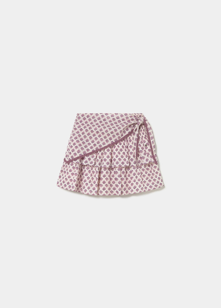 Printed short skirt