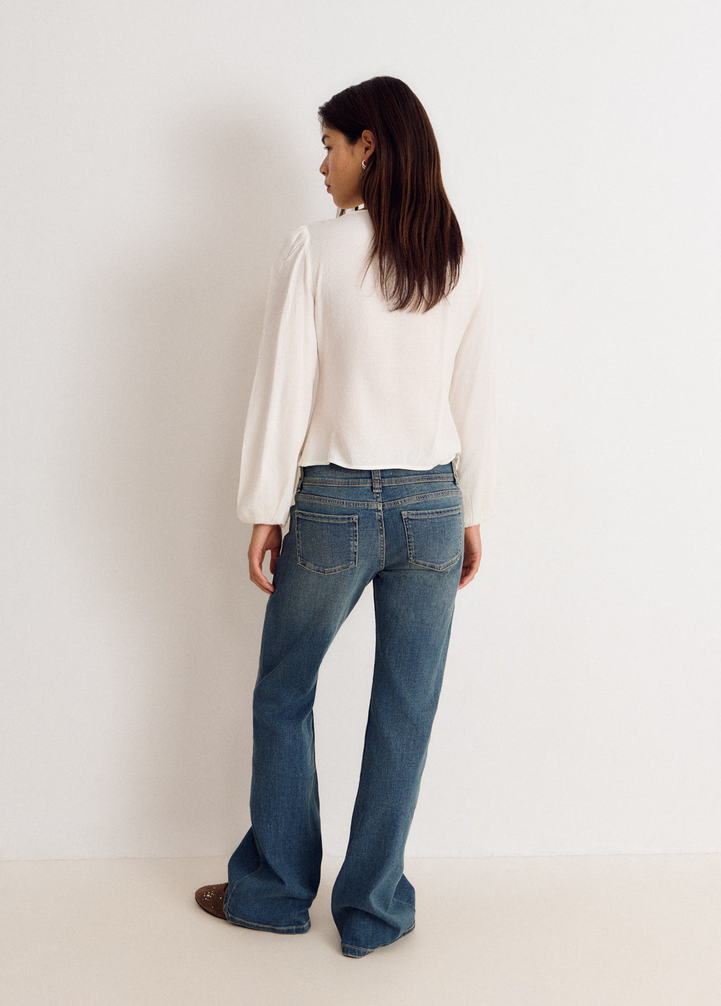 Blusa de manga comprida com smock