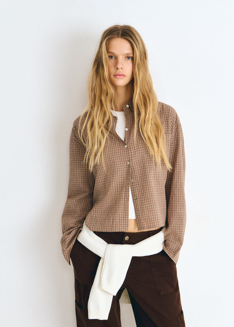 Blusa cropped cuadros