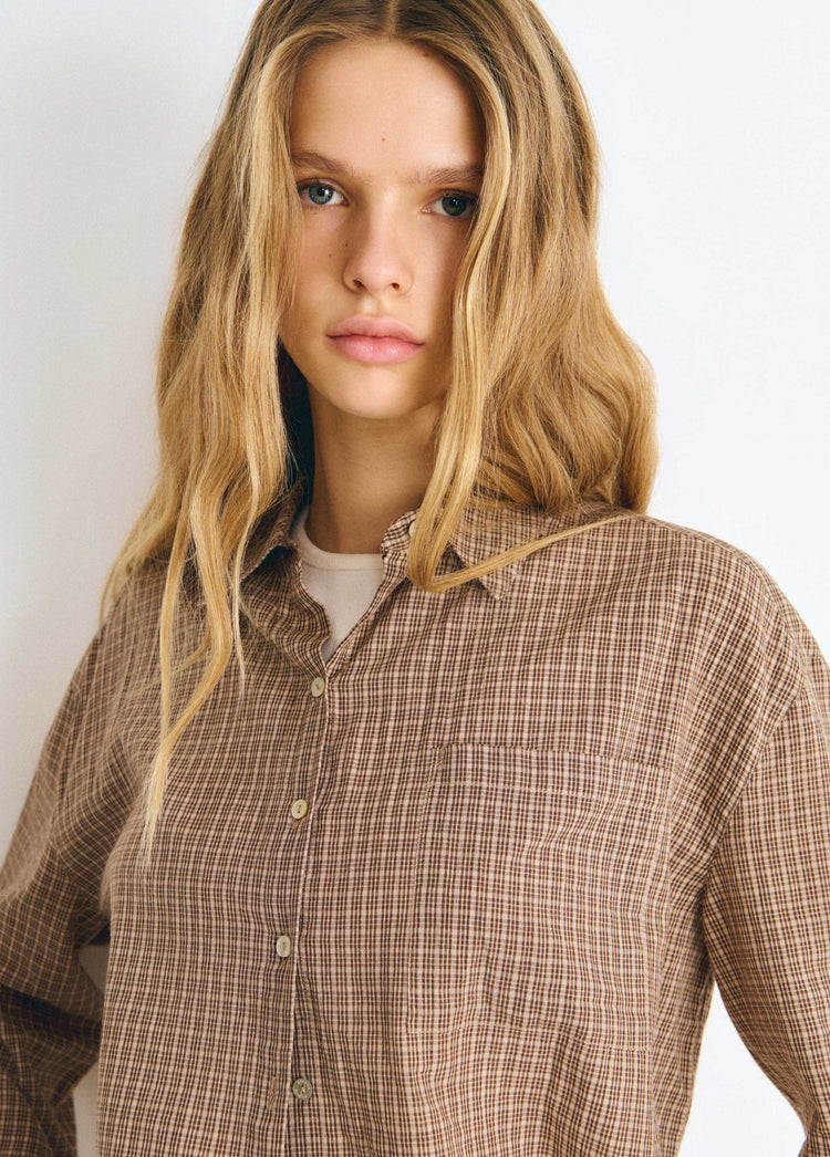 Blusa cropped cuadros