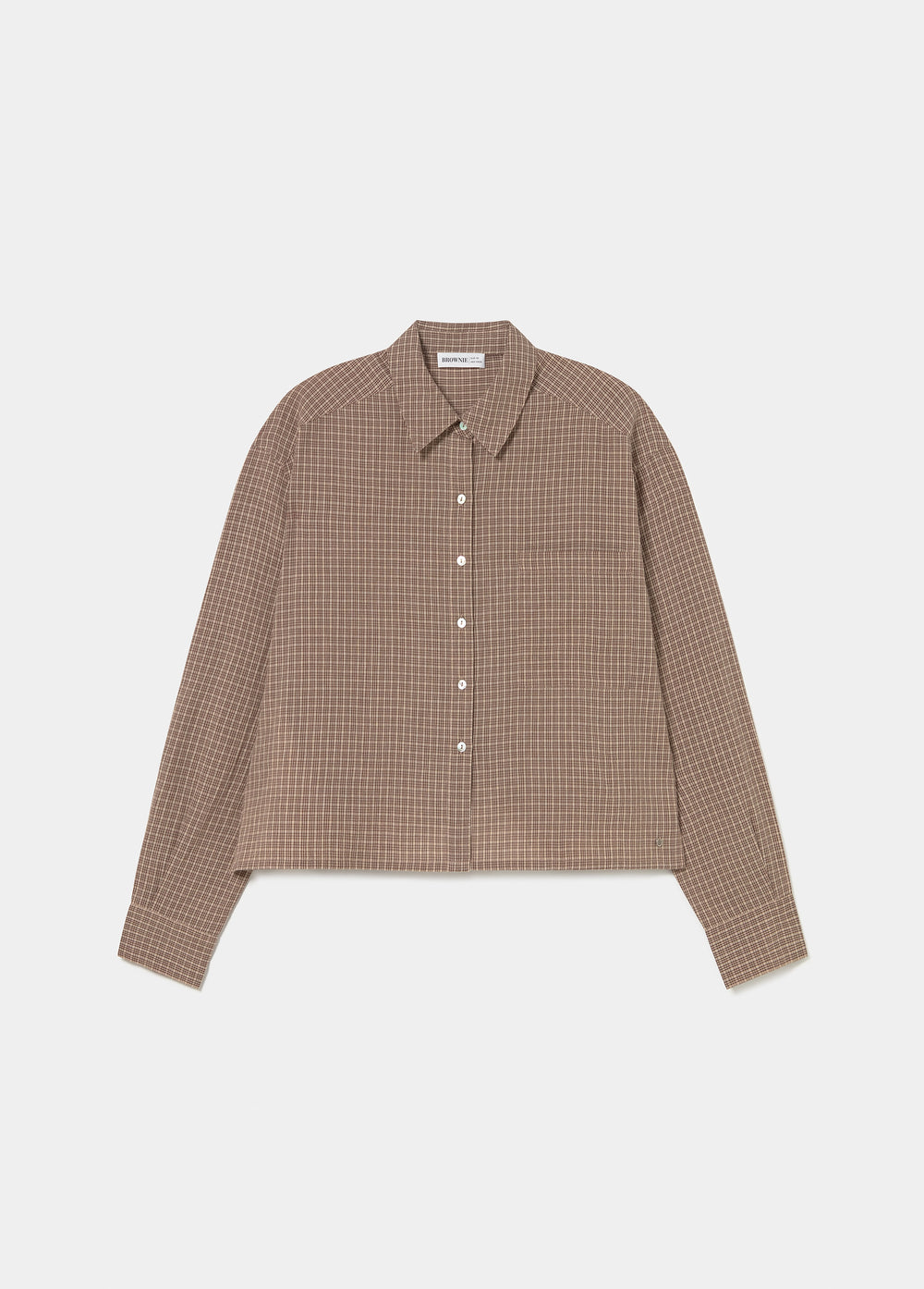 Geruite cropped blouse
