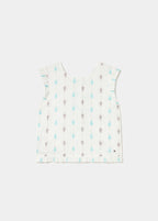 Bluse mit vielseitig tragbarem Stickmuster
