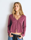 Long-sleeve studded blouse