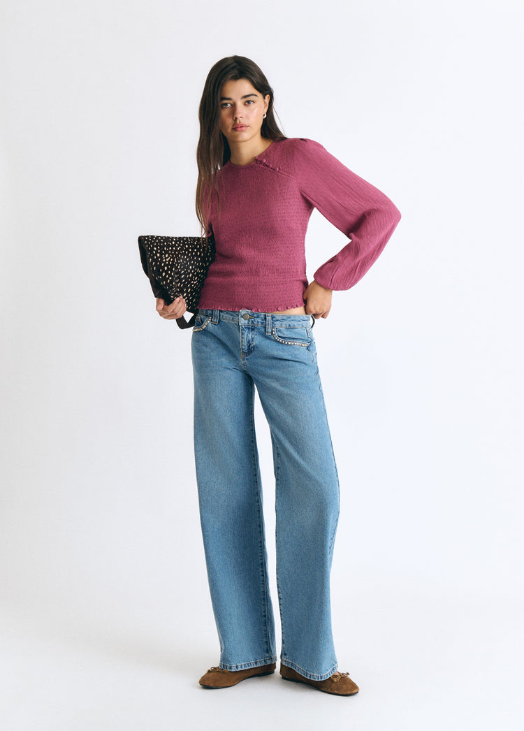 Blusa smock botones