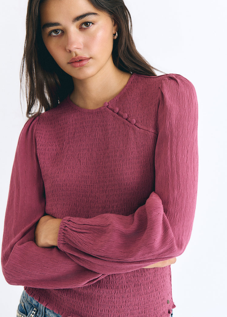 Blusa smock botones