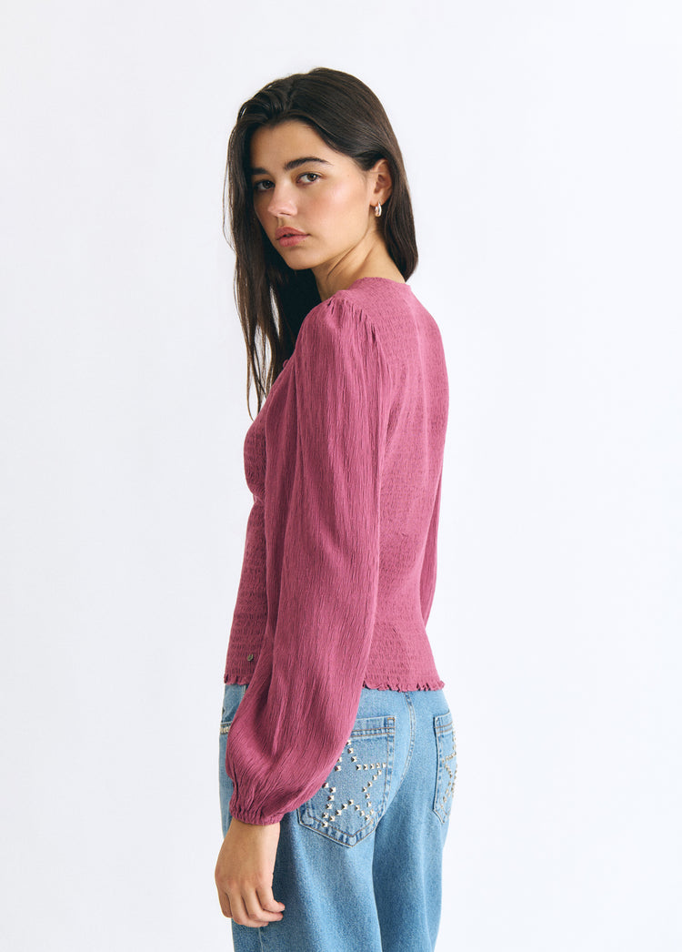 Blusa smock botones