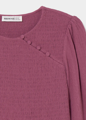Blusa smock com botões