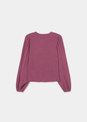 Blusa smock com botões