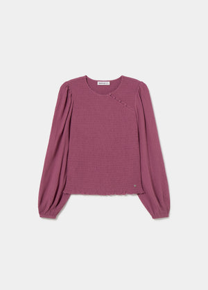 Blusa smock com botões