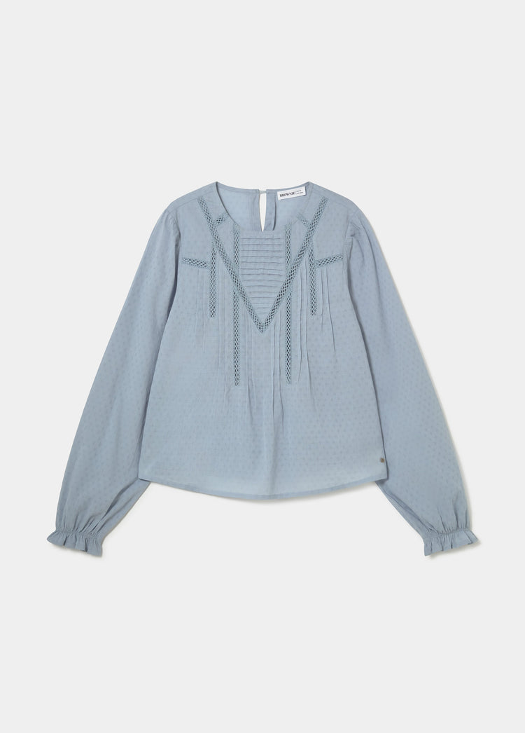 Blusa laces cuello cerrado