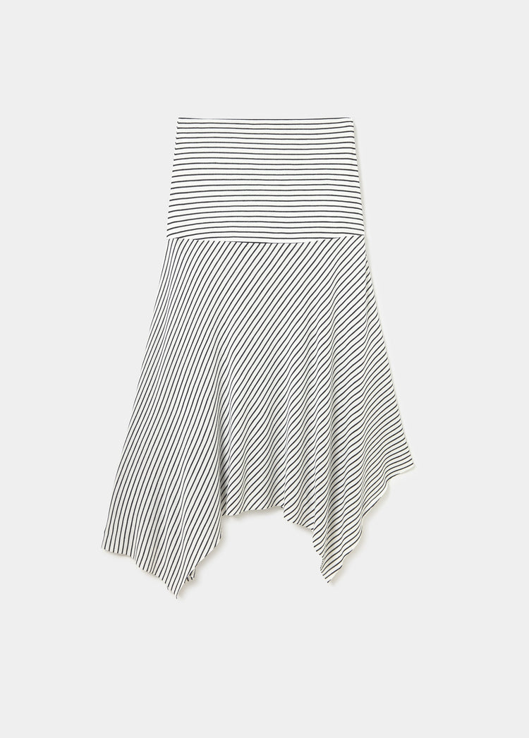 Falda midi raya tejida