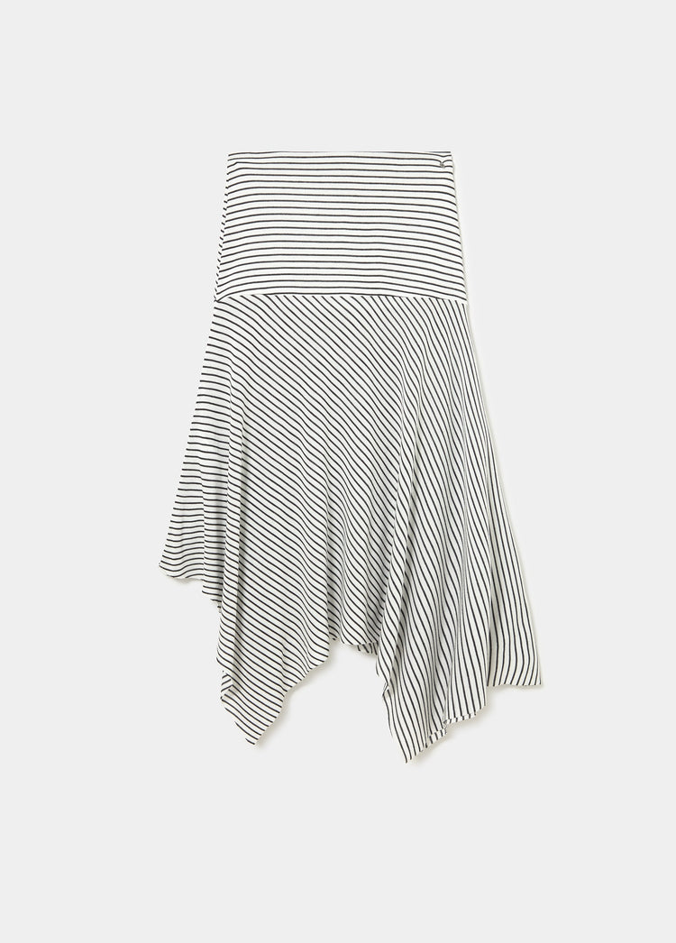 Falda midi raya tejida