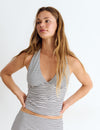 Top halter raya tejida