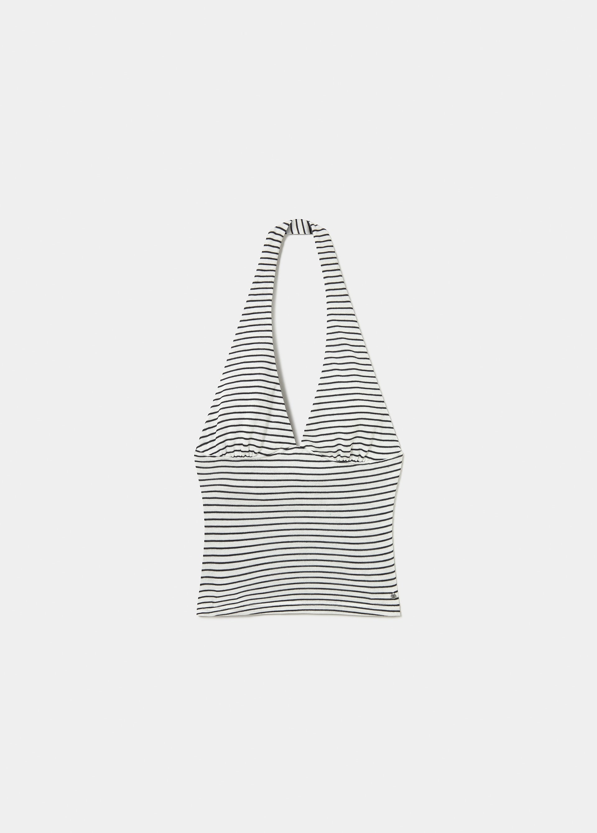 Top halter raya tejida