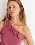 T-shirt asymétrique à volant