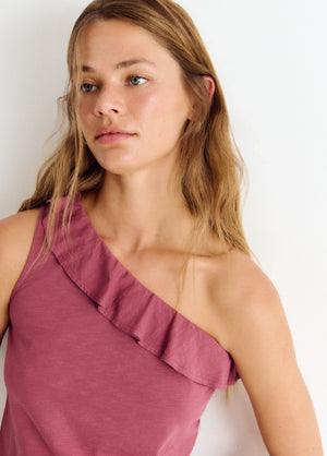 Asymmetrical ruffle t-shirt