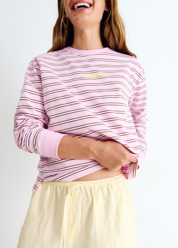 Thin striped print sweatshirt