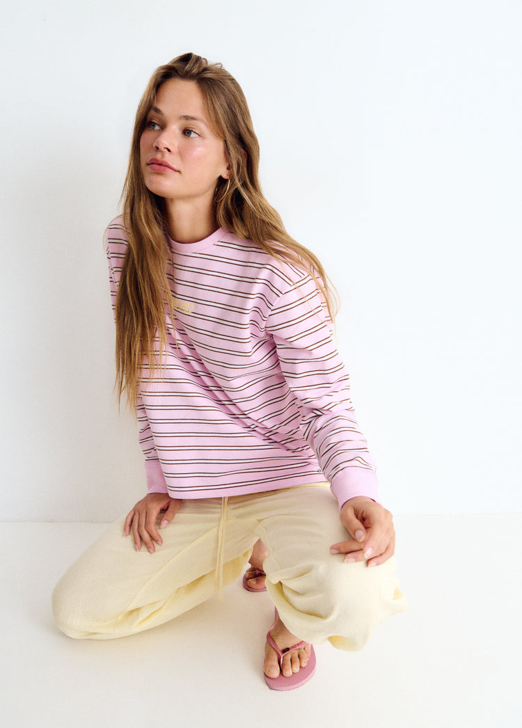 Thin striped print sweatshirt
