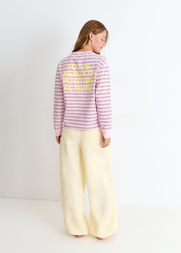 Thin striped print sweatshirt