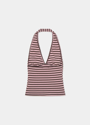 Top halter raya tejida