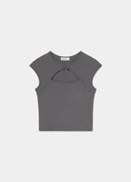 T-Shirt mit japanischem Kragen