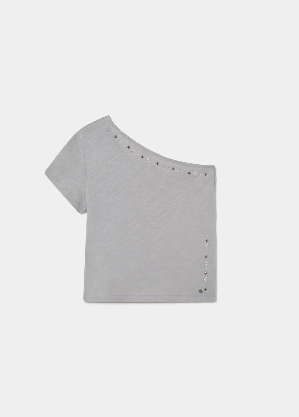 T-shirt asymétrique fleur clou