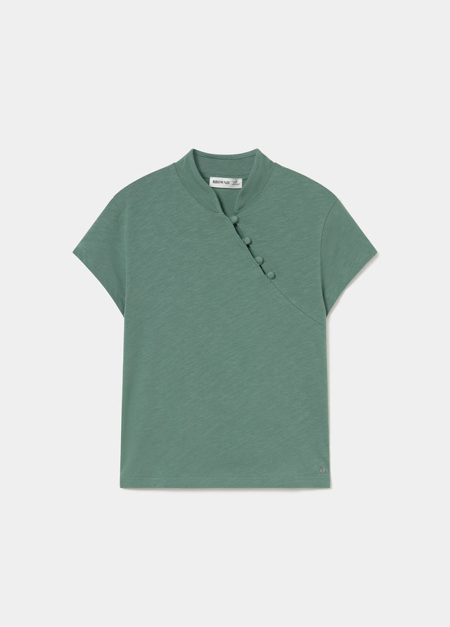 T-shirt à boutons style oriental