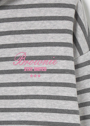 Sweatshirt met rits, streep en borduursel