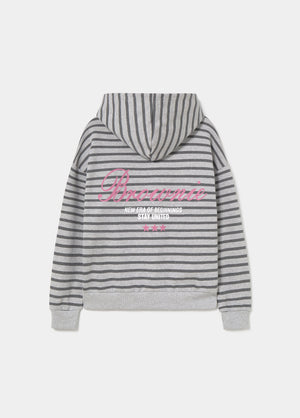Sweatshirt met rits, streep en borduursel