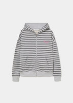 Sudadera cremallera raya y bordado