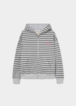 Sweatshirt met rits, streep en borduursel