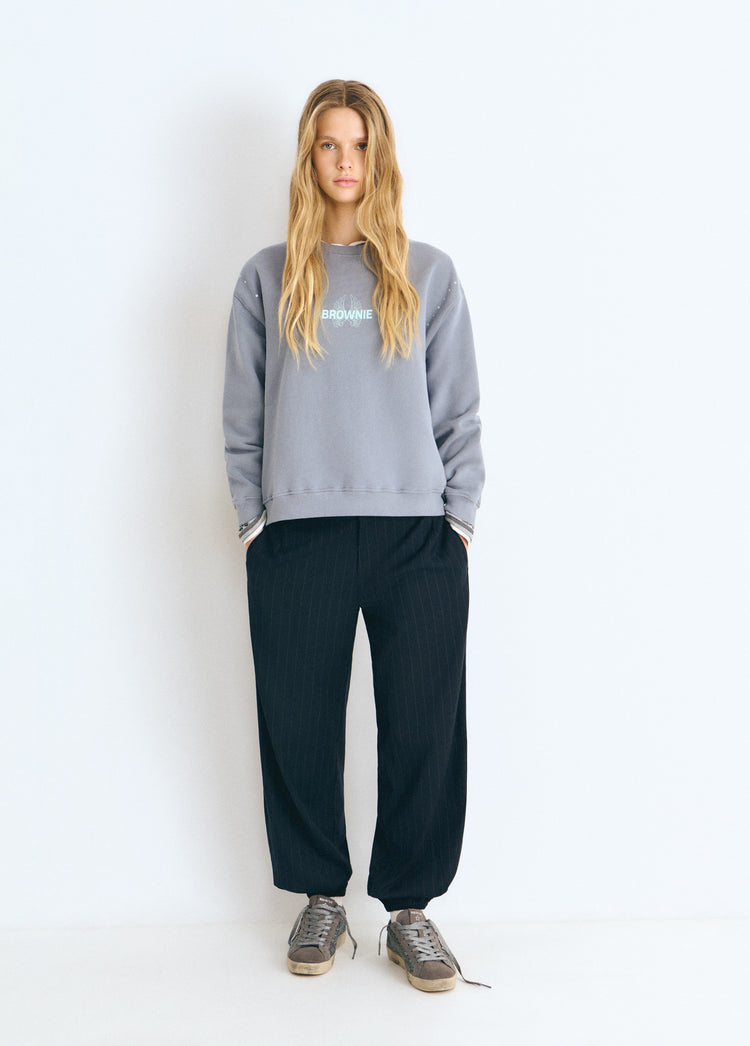 Sweat-shirt imprimé ailes pailletées