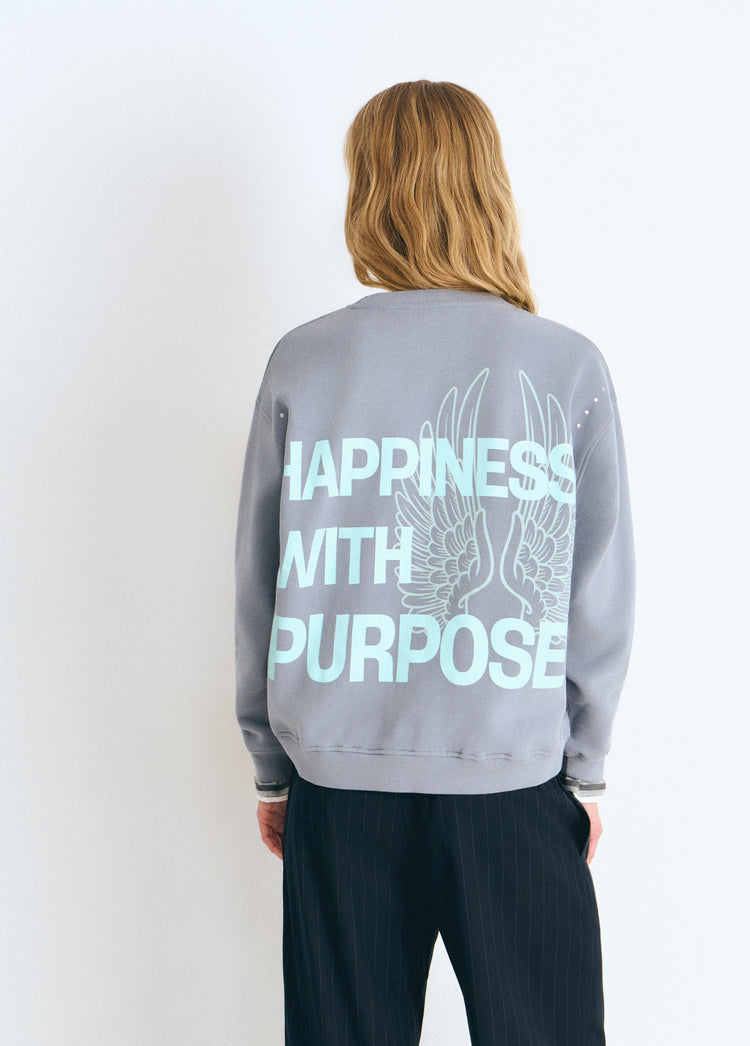 Sweat-shirt imprimé ailes pailletées