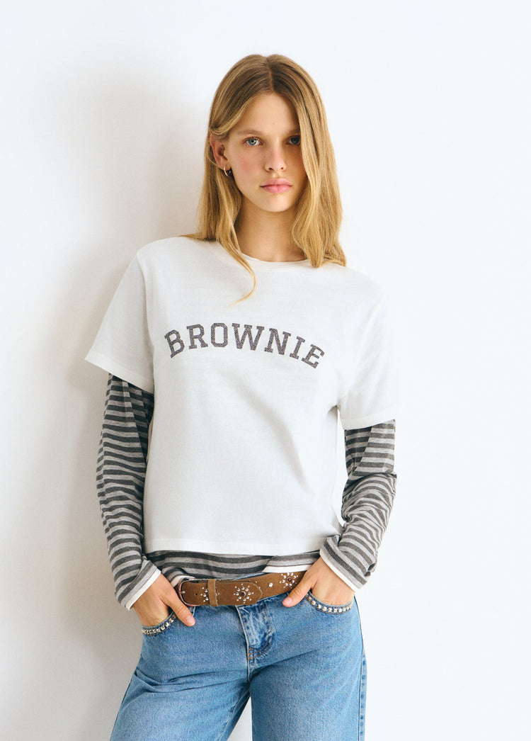 T-shirt con scritta Brownie