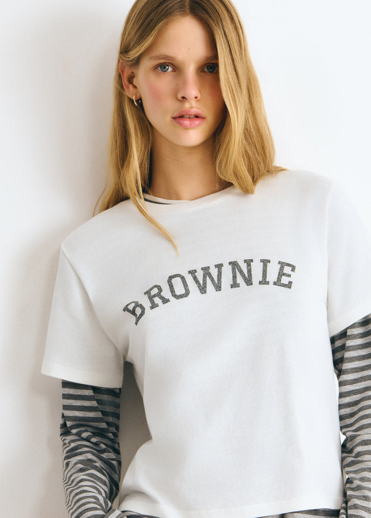 T-shirt con scritta Brownie