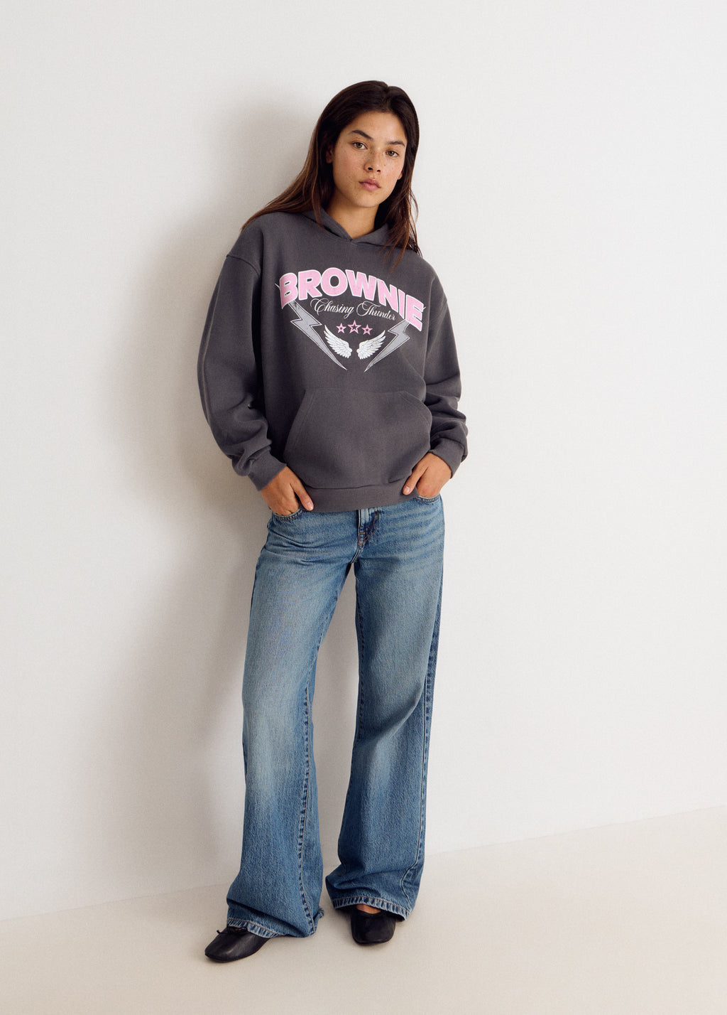 Sudadera capucha print alas