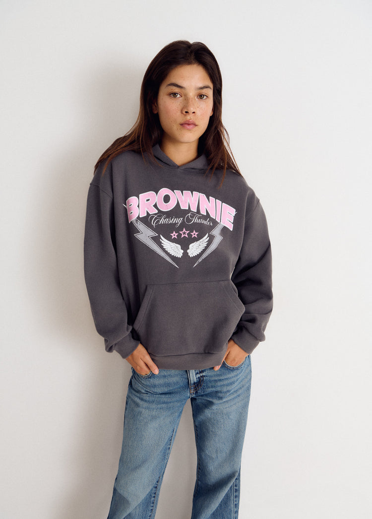Wings print hooded sweatshirt