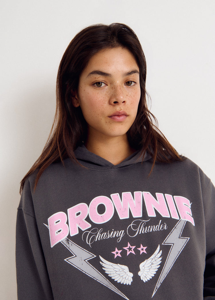 Wings print hooded sweatshirt